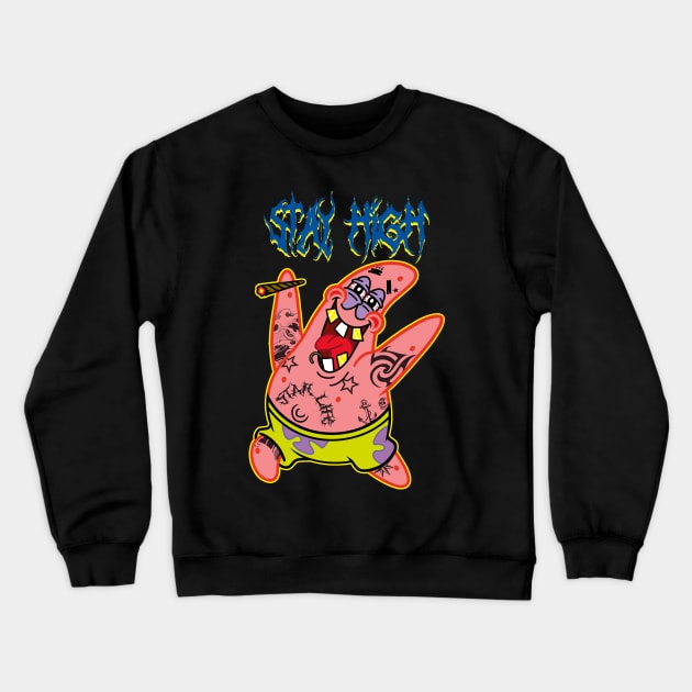 Stay High With Patrick Crewneck Sweatshirt by Creative Style